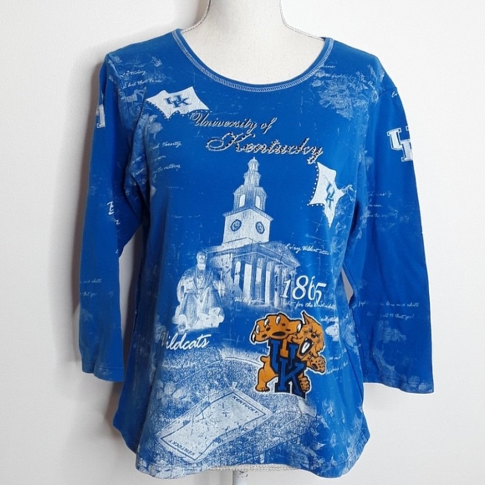 U of K P. Michael Wildcats Graphic Blouse EUC sz L